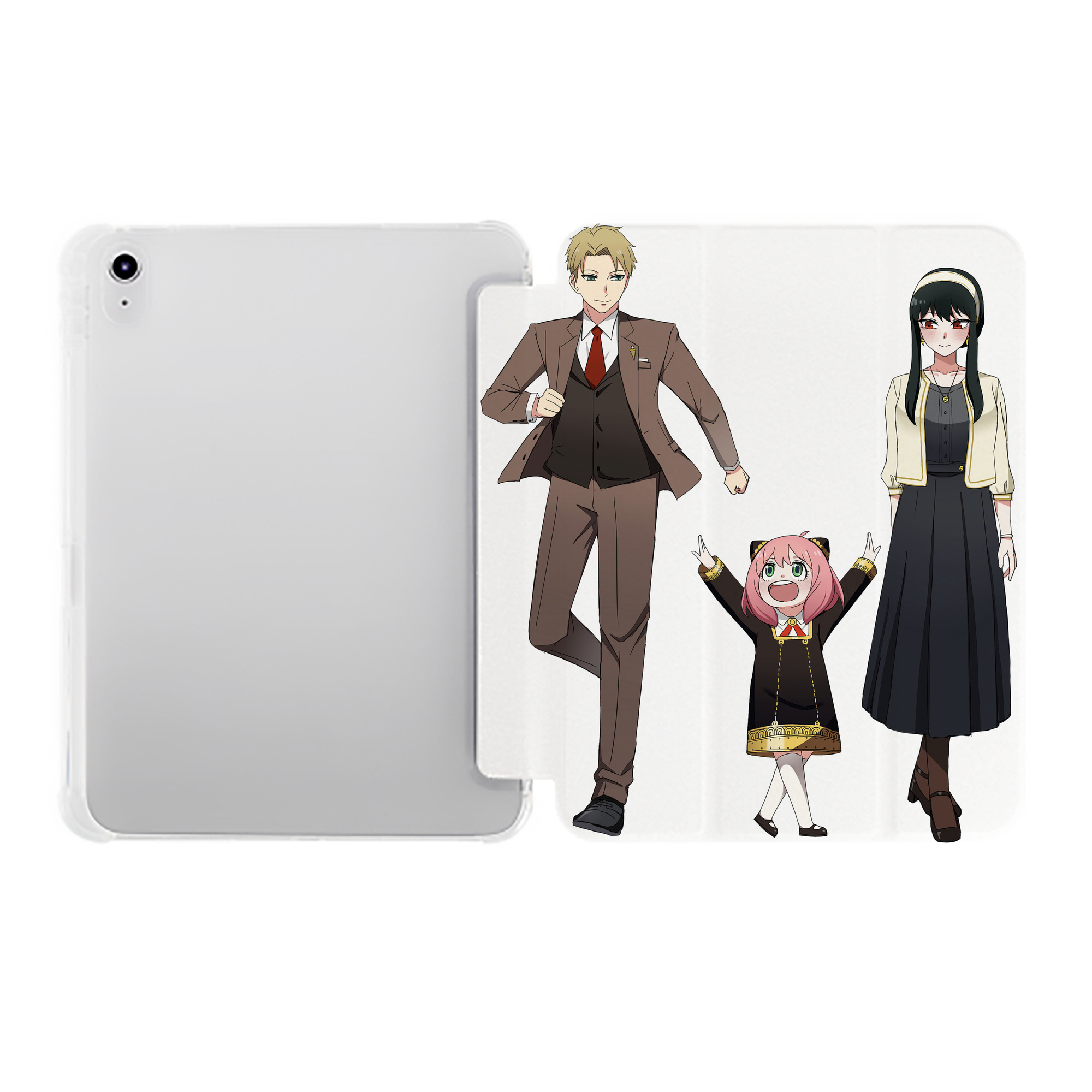 （画像用） SPY×FAMILY间谍家家酒 IPad ケース ペン収納付き 三つ折りスタンド PUレザー×シリコン 対応機種9.5/10.5/10.9インチ